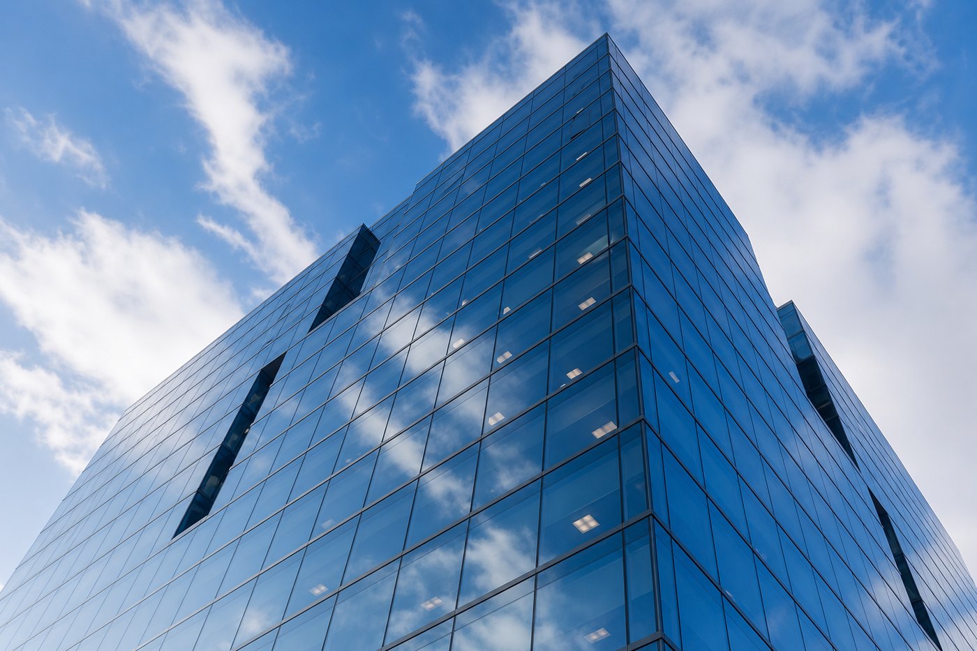 Commercial office building with glass façade